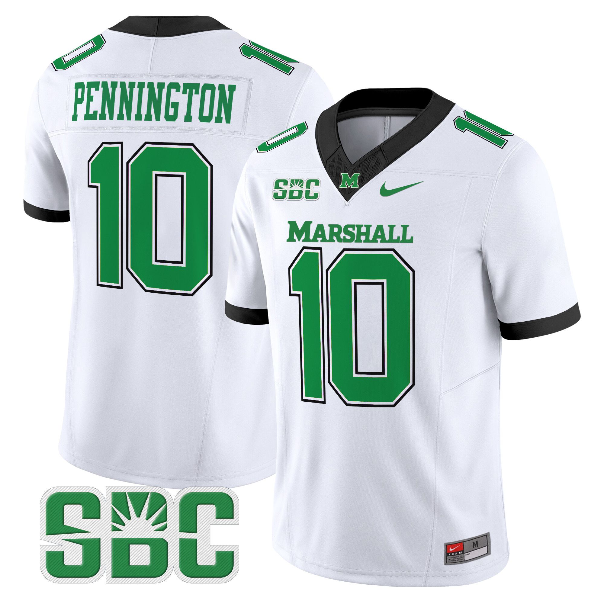 Men Marshall Thundering Herd #10 Pennington White Nike 2024 Vapor Limited NCAA Jersey->more ncaa teams->NCAA Jersey